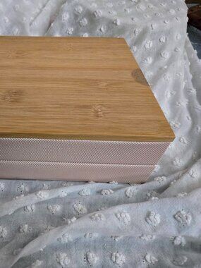 Blush Pink Jewelry Organizer with Bamboo Lid 12x8 2 boxes